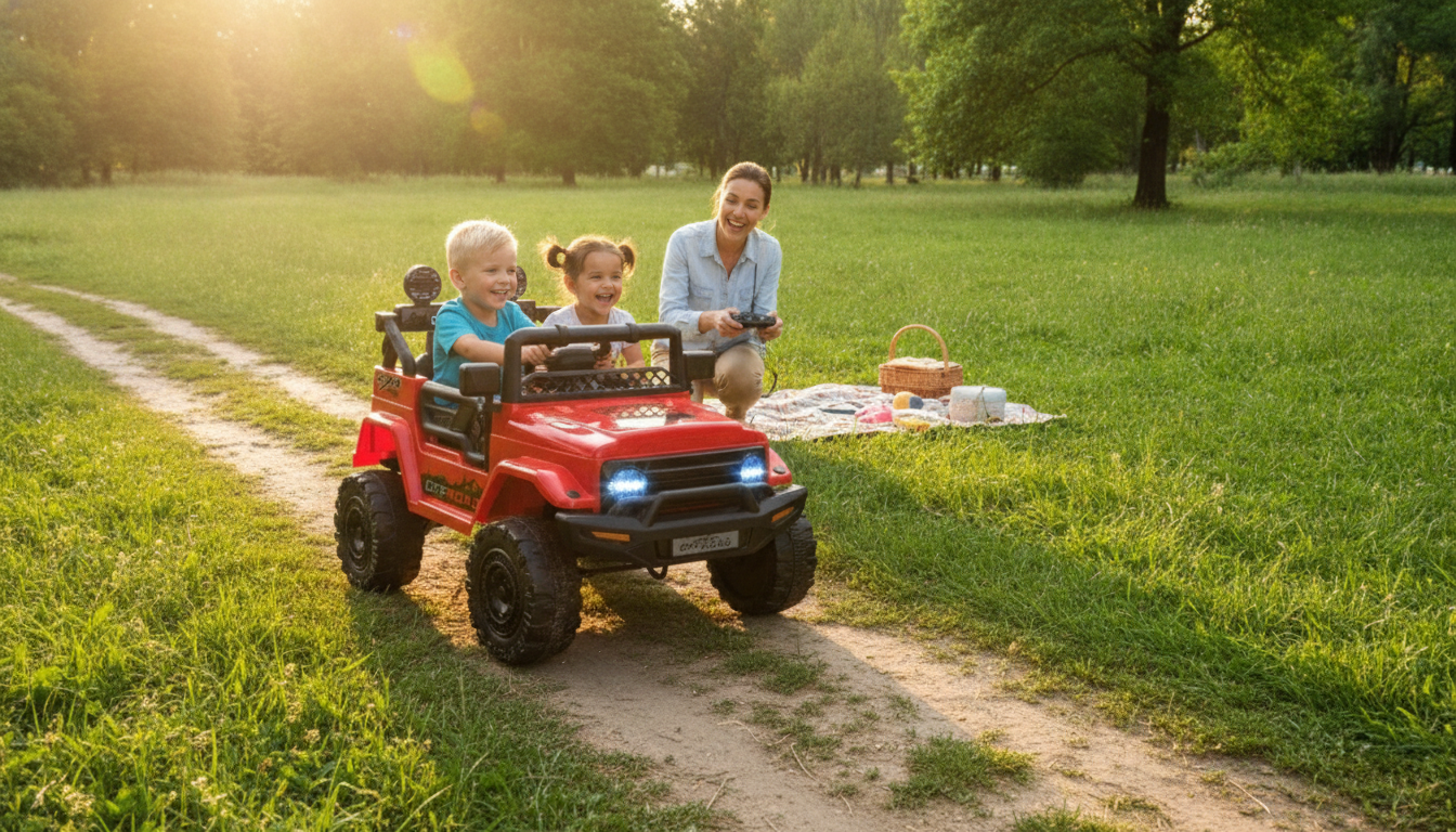 12V Kids Ride-On Truck: Remote, Suspension, Bluetooth