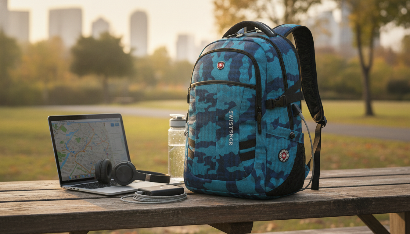 17.3-Inch Waterproof USB Laptop Backpack for Daily Travel