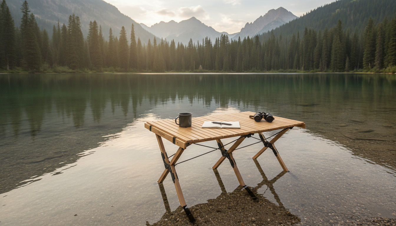 Beech Wood Folding Camp Table: Light, Stable & Compact