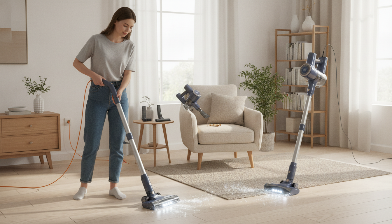 I8 600W Corded Stick Vacuum: 23KPa, 6-in-1 Clean