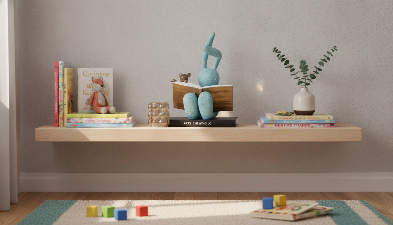 Resin Reading Rabbit Figurine: Cozy Kids’ Reading Nook Decor