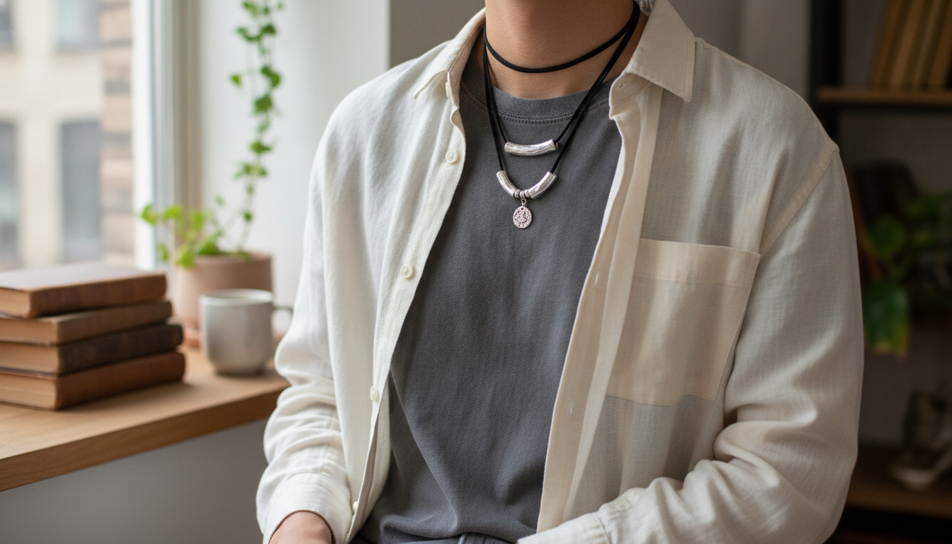 Vintage Velvet Choker Set: Coin & Tube Pendant Style