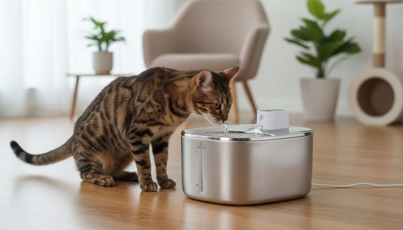 Wireless 4L Stainless Cat Fountain with Motion Sensor